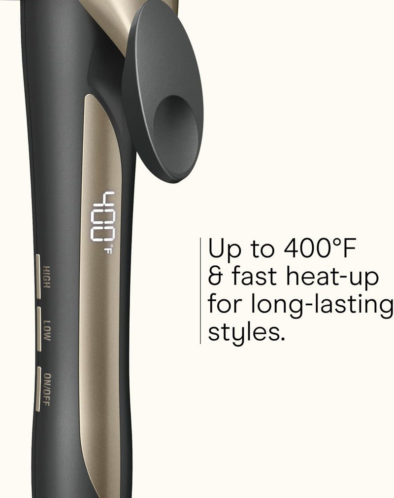 CONAIR INFINITI PRO Tourmaline Ceramic 1¼ Inch Curling Iron, 1¼-Inch Barrel Digital Hair Curler, Produces Loose Curls, 5 Heat Settings, For Use on Medium and Long Hair, Dark Grey - Image 4